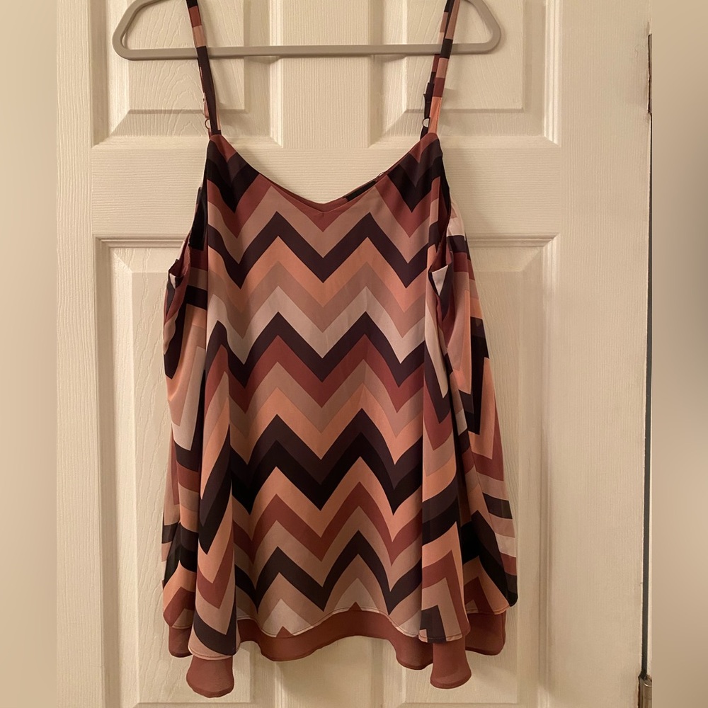 Torrid Brown and Tan Asymmetrical Camisole